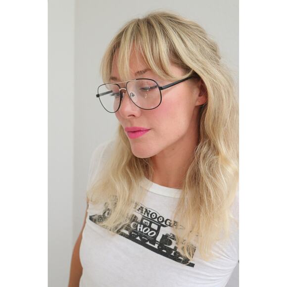 Vintage NOS, 1980s Elan Matte Black Round Eyeglasses Glasses Frames 53-18-135 - Picture 4 of 7